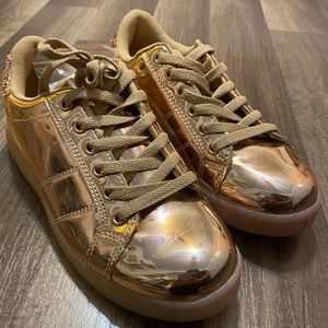 Rose gold/glitter light up shoes size 6.5-7 edm